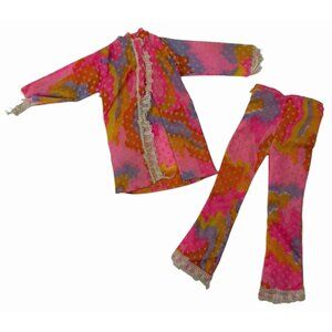 Vintage 1970s MEGO Maddie Mod Dynamite Dreams Barbie Clone Pajama Set Top Bottom